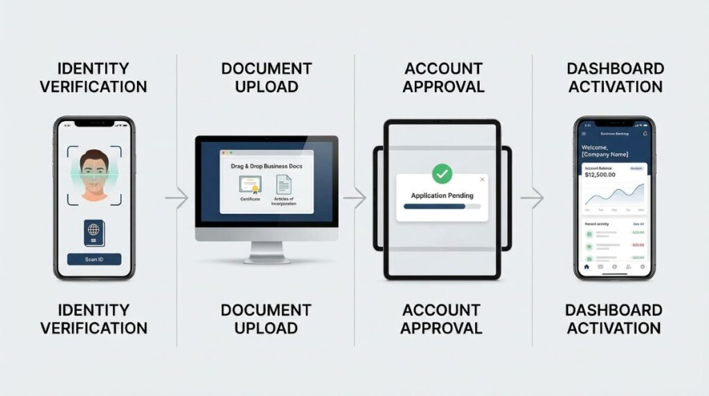 step by step process to open business account online instantly